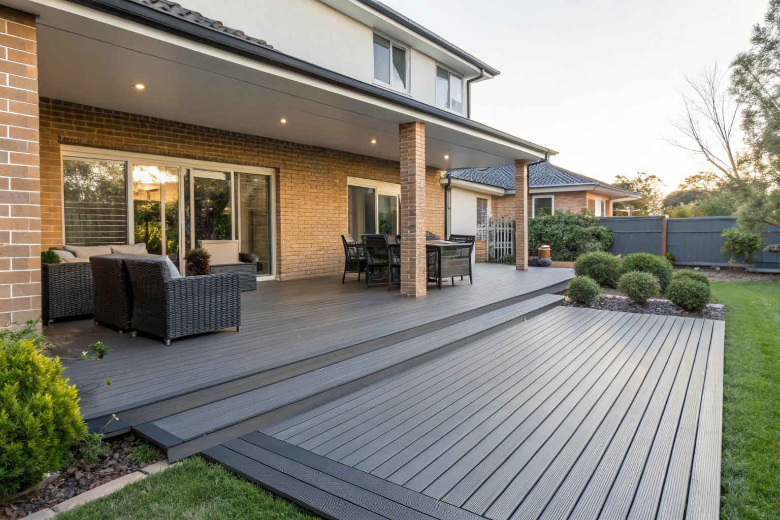 Composite decking installation on a residential entertaining area in Adelaide