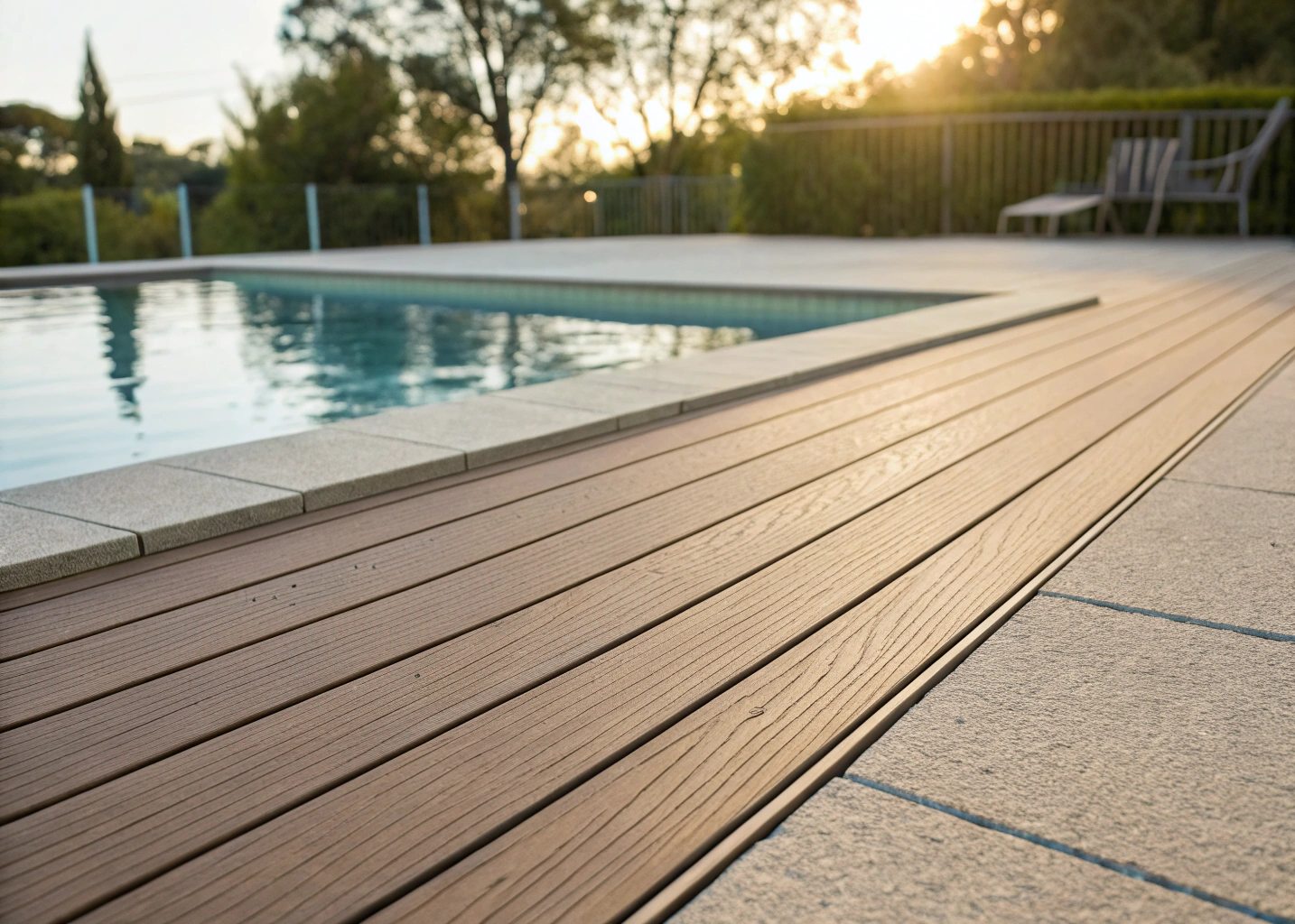 composite pool decking installed around residential pool Adelaide